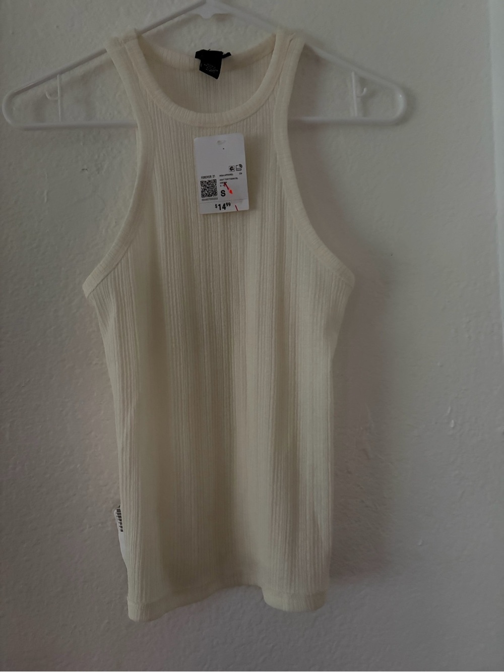 Forever 21 Ribbed Tank Top - Cream